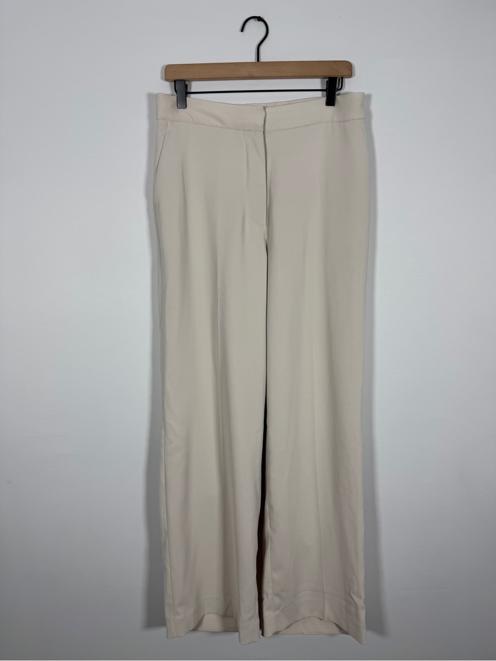 WP102 {Quince} "Stretch Crepe Classic Trouser Pant" Light Beige Sand High Rise